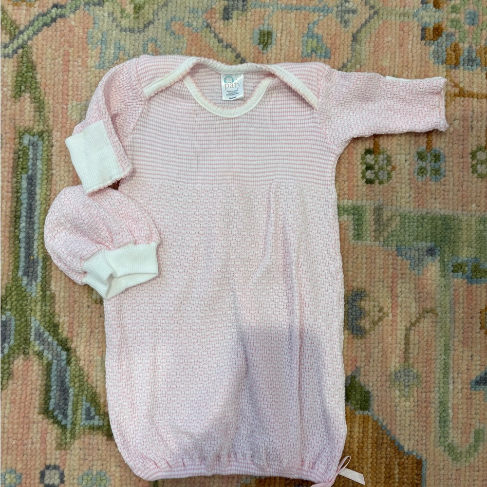 Hand-Knit Light Pink Baby Sleep Gown by Petti